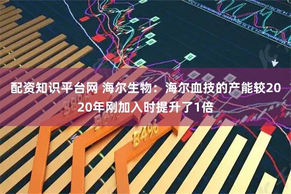 配资知识平台网 海尔生物:海尔血技的产能较2020年刚加入时提升了1倍