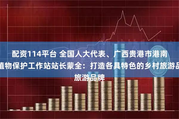配资114平台 全国人大代表、广西贵港市港南区植物保护工作站站长蒙全:打造各具特色的乡村旅游品牌